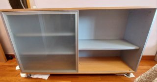 Mobiliario de oficina cajonera madera y metal