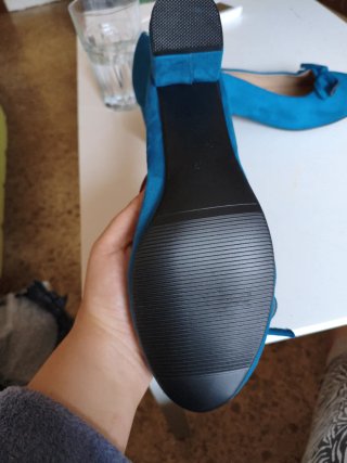 Zapatos planos azul mate lazo talla 47