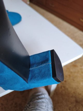 Zapatos planos azul mate lazo talla 47