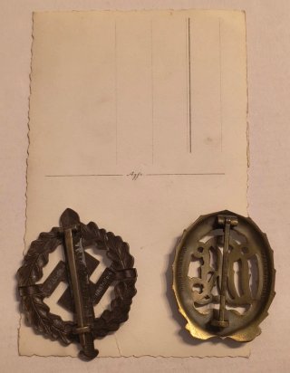 Militaria Foto Luftwaffe com Distintivos DRL e SA