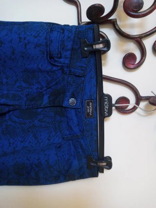 Pantaloni blu fantasia animalier