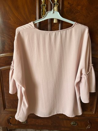 Blusa mujer volantes rosa talla L