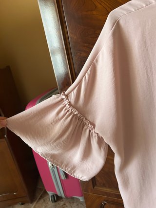 Blusa mujer volantes rosa talla L