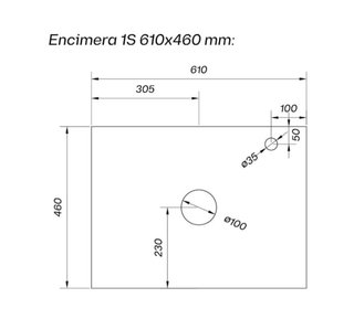 Encimera de mármol para baño 61x46x1,2  Cosentino