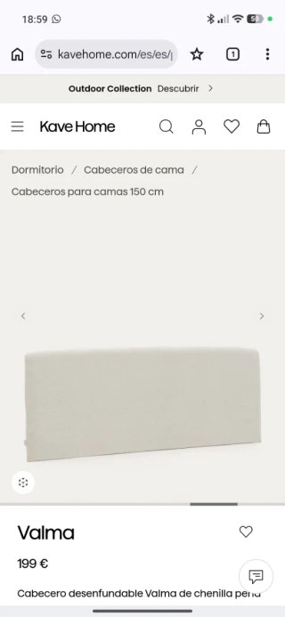 Cabecero Kave Home Valma 150 cm Beige
