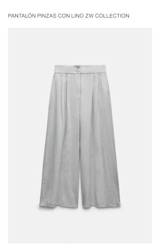 Pantalón Zara Lino Gris