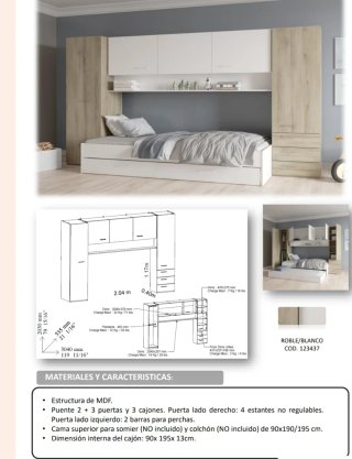Estructura de cama individual + cama nido