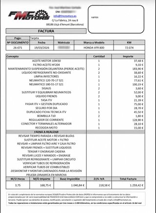 Honda VFR 800 VTEC 2008 – revisión de 1.259 €