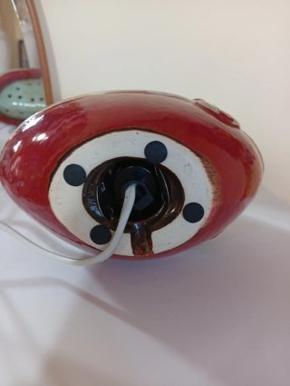 Lampada Barchetta Ceramica Blu/Rosso