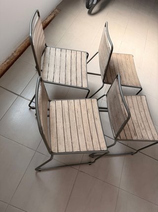 Sillas de exterior Pilma metal y madera