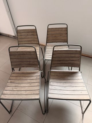 Sillas de exterior Pilma metal y madera