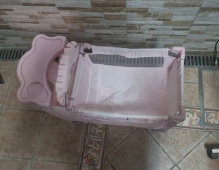 Trona y Cuna para Muñecas Rosa