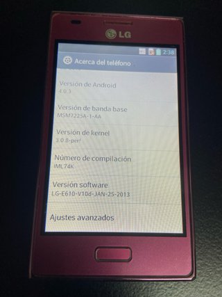 Móvil LG E610 Rosa