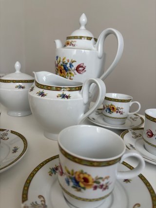 Juego de café Bidasoa porcelana floral