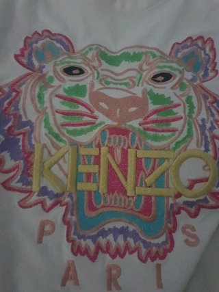 Camiseta Kenzo Tigre Multicolor Blanca