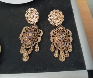 Pendientes Bisutería Dorados Multicolor