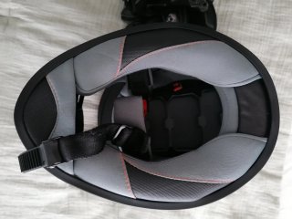 Casco Moto Infantil Negro y Rojo