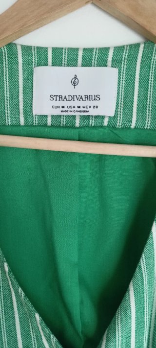 Chaleco Rayas Verde Talla M (da poca talla)