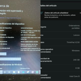 Lenovo ThinkPad X230 Portátil Negro