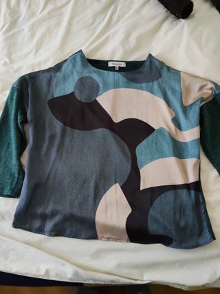 Jersey Bimaterial Trucco Verde Estampado frontal L