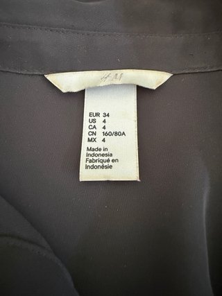 Blusa elegante H&M Negra Talla XS