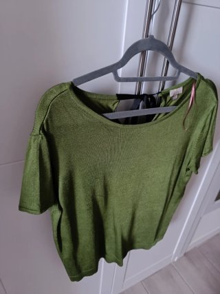 Jersey punto verde lazo espalda