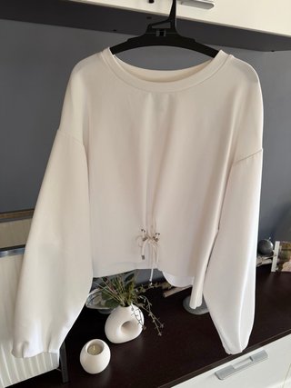Sudadera Stradivarius Blanca Talla S