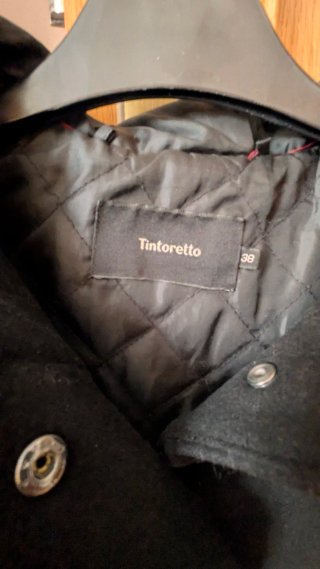 Abrigo paño Tintoretto negro Talla M