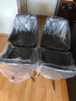 Sillas giratorias comedor polipiel negras