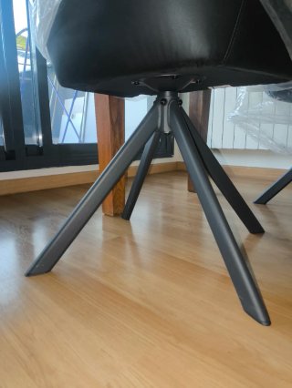 Sillas giratorias comedor polipiel negras