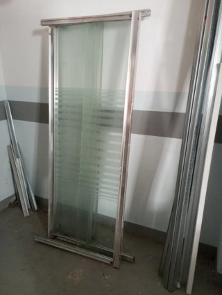 Mampara de ducha cristal y metal