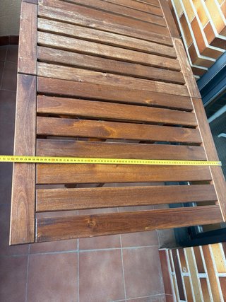 Conjunto mesa y sillas madera exterior