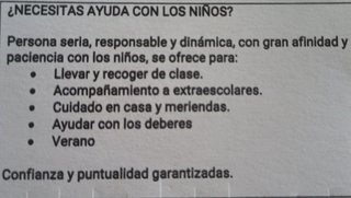 Cuidado niños -ayuda deberes - verano