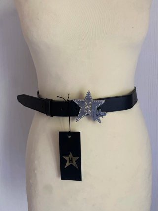 Cintura Hollywood Milano Pelle Nera Tg M