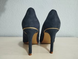 Zapatos tacón ante azul marino T36