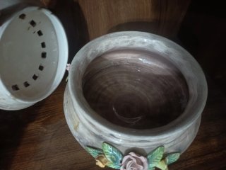 Caja decorativa cerámica flores