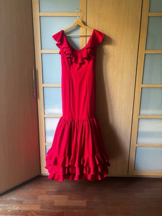 Vestido Flamenca Rojo Palabra de Honor