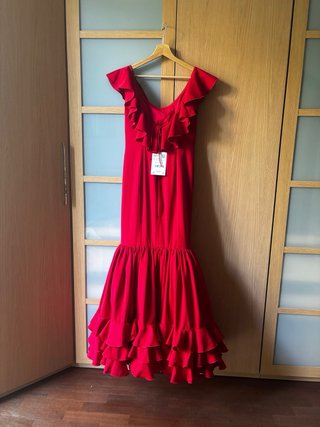 Vestido Flamenca Rojo Palabra de Honor