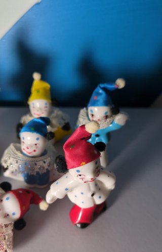 Lote 8 Figuras Payasos Vintage Cerámica