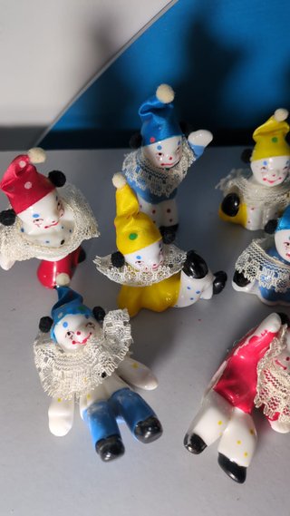 Lote 8 Figuras Payasos Vintage Cerámica