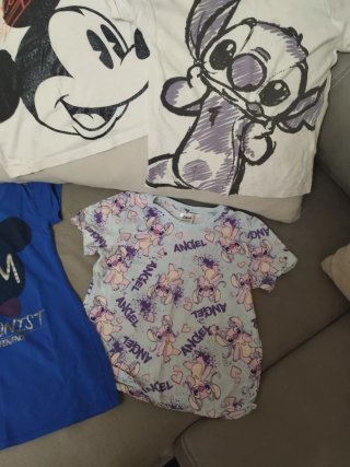Lote 4 Camisetas Disney Niña Mickey Stitch