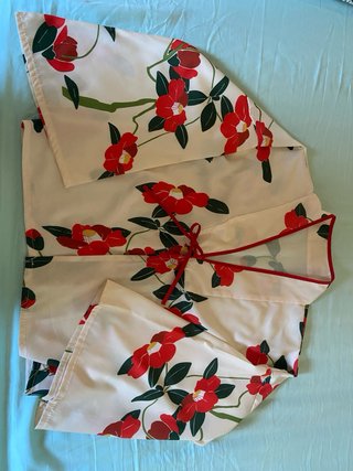 Kimono Japonés Mujer Rojo y Blanco