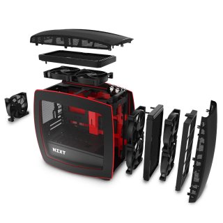 NZXT Manta Caja Torre PC Mini ITX Gaming RojaNegra