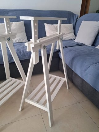 Patas Escritorio Caballete IKEA Blanco (2 Unidades