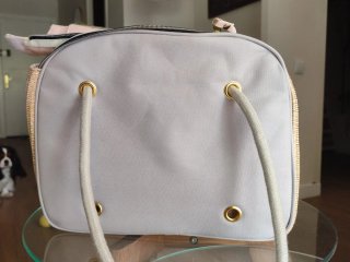 Bolso para perro Croci gris y rosa