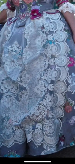 Traje de Fallera Gris Multicolor