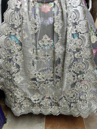 Traje de Fallera Gris Multicolor