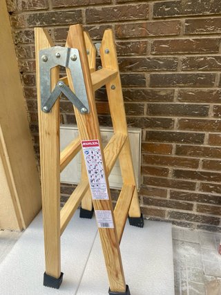 Escalera madera 3 peldaños Wahlen