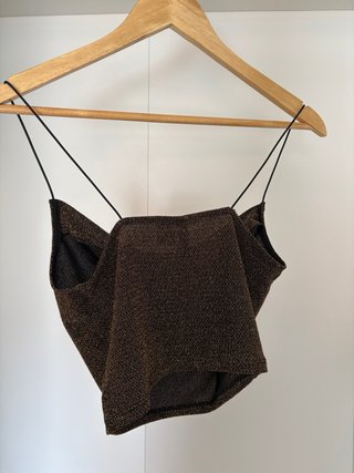 Conjunto 2 tops brillibrilli dorado y plateado