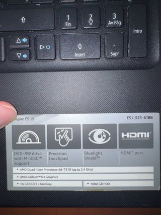 Ordenador portátil Acer negro